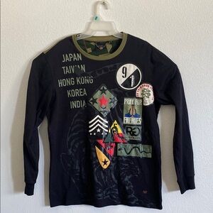 RICH GANG Men’s Black Long Sleeve T Shirt Size XL